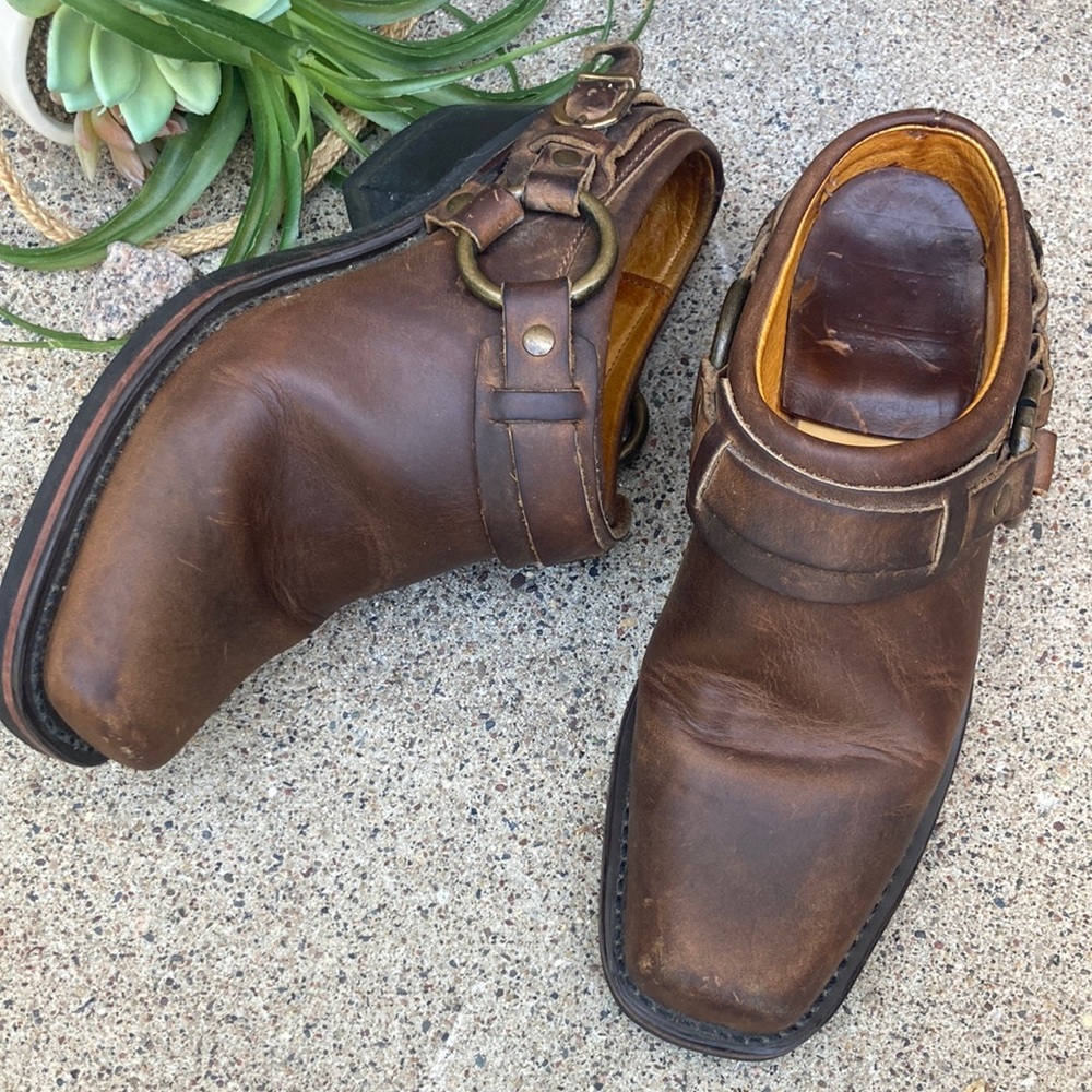 ☀️ Frye Harness Brown Leather Mules/ Clogs - Picture 15 of 16